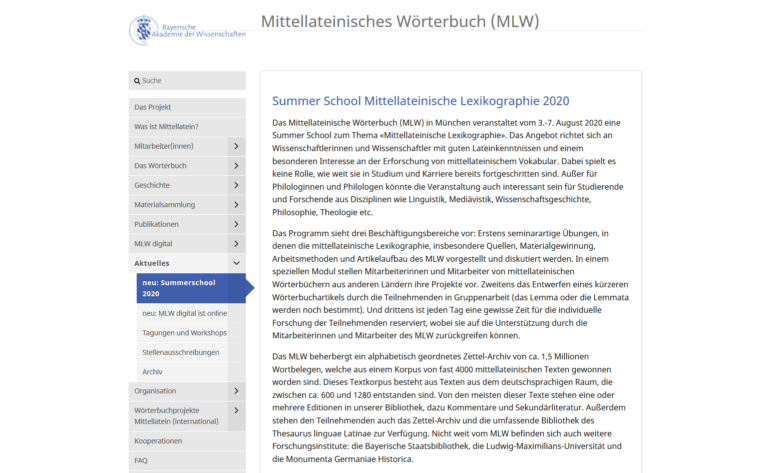 Summerschool beim Mittellateinischen Wörterbuch in München